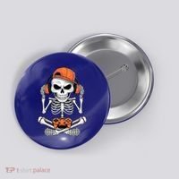 Halloween Skeleton Gamer Video Gaming Button thumb 0