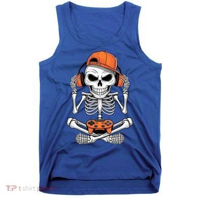 Halloween Skeleton Gamer Video Gaming Tank Top