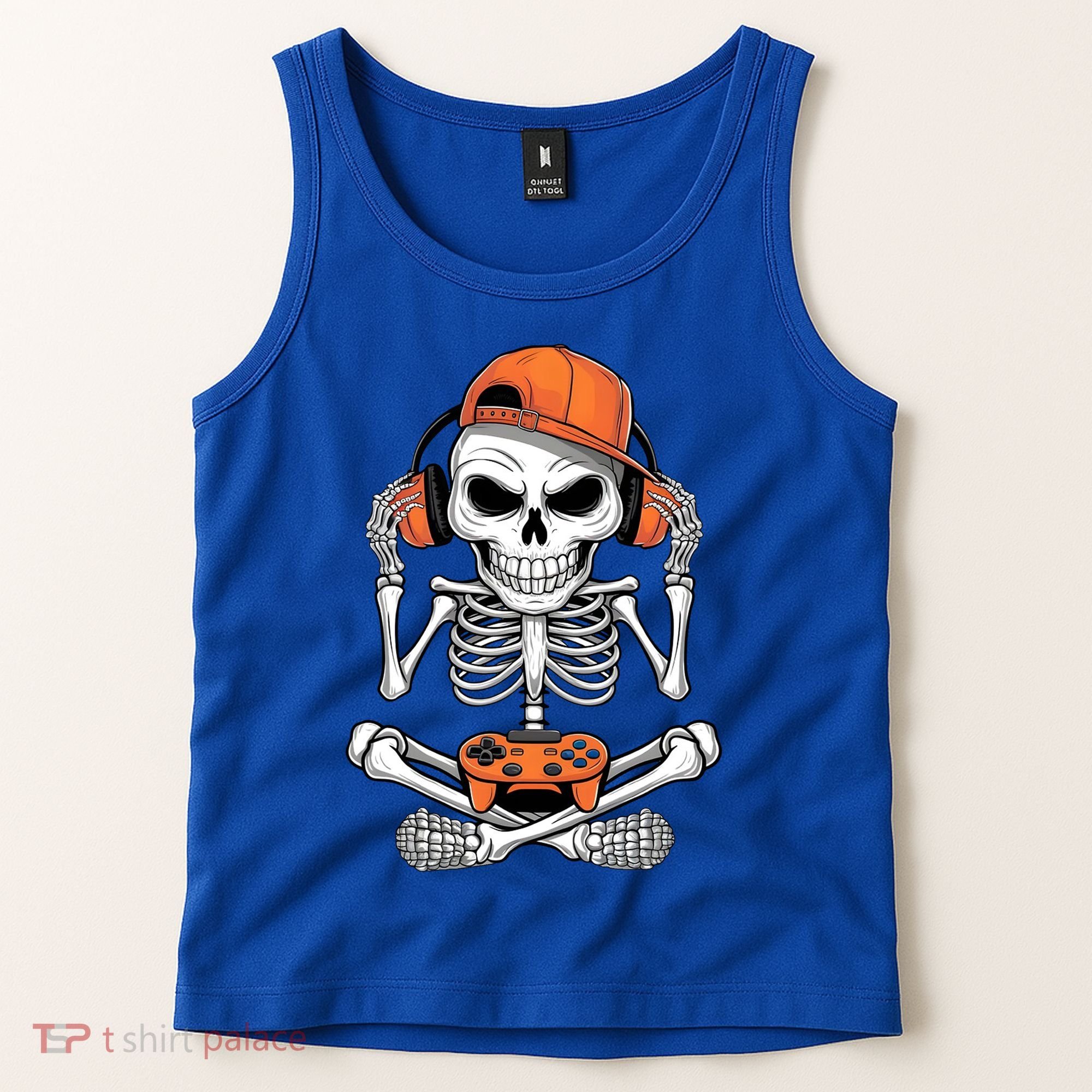 Halloween Skeleton Gamer Video Gaming Tank Top