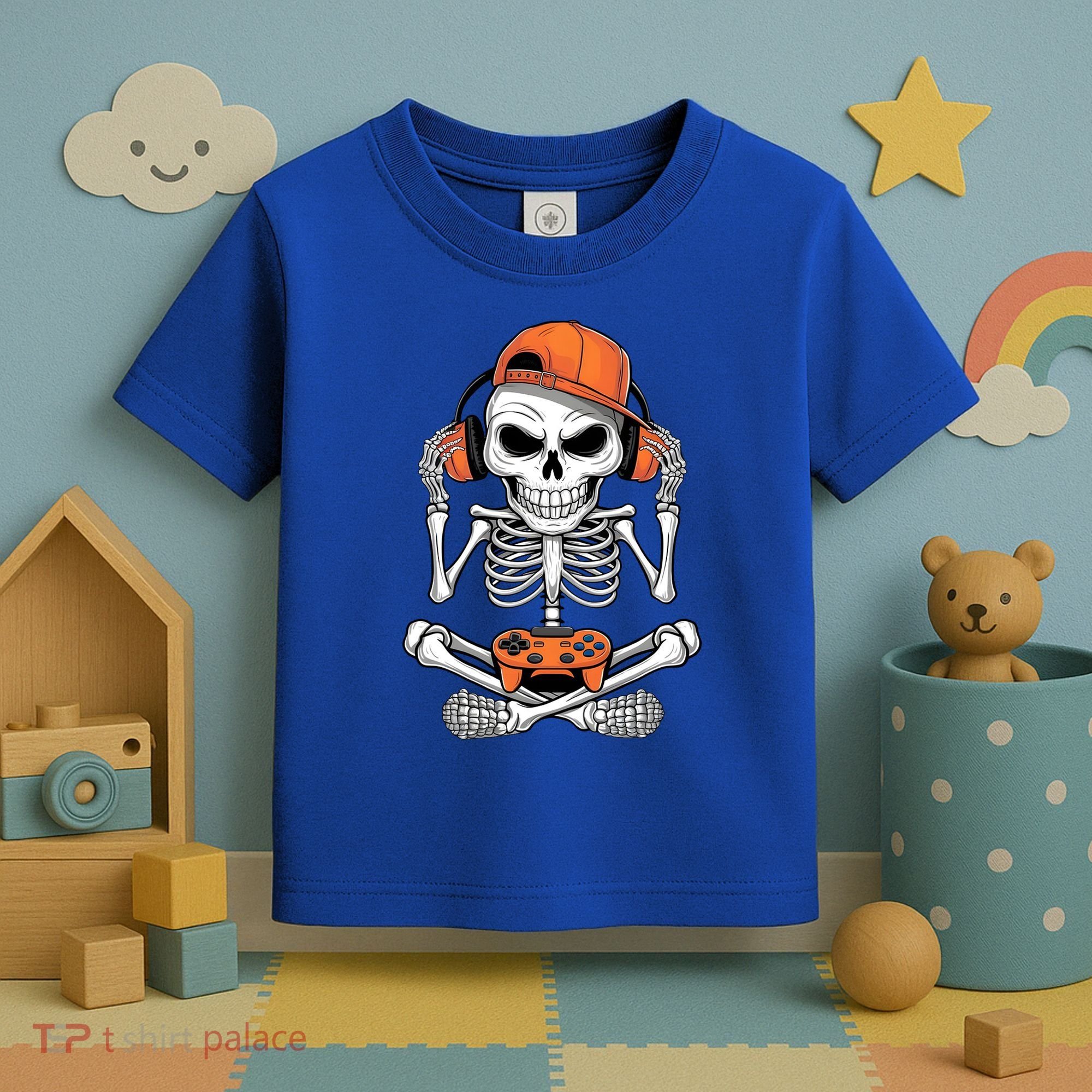 Halloween Skeleton Gamer Video Gaming Toddler T-Shirt