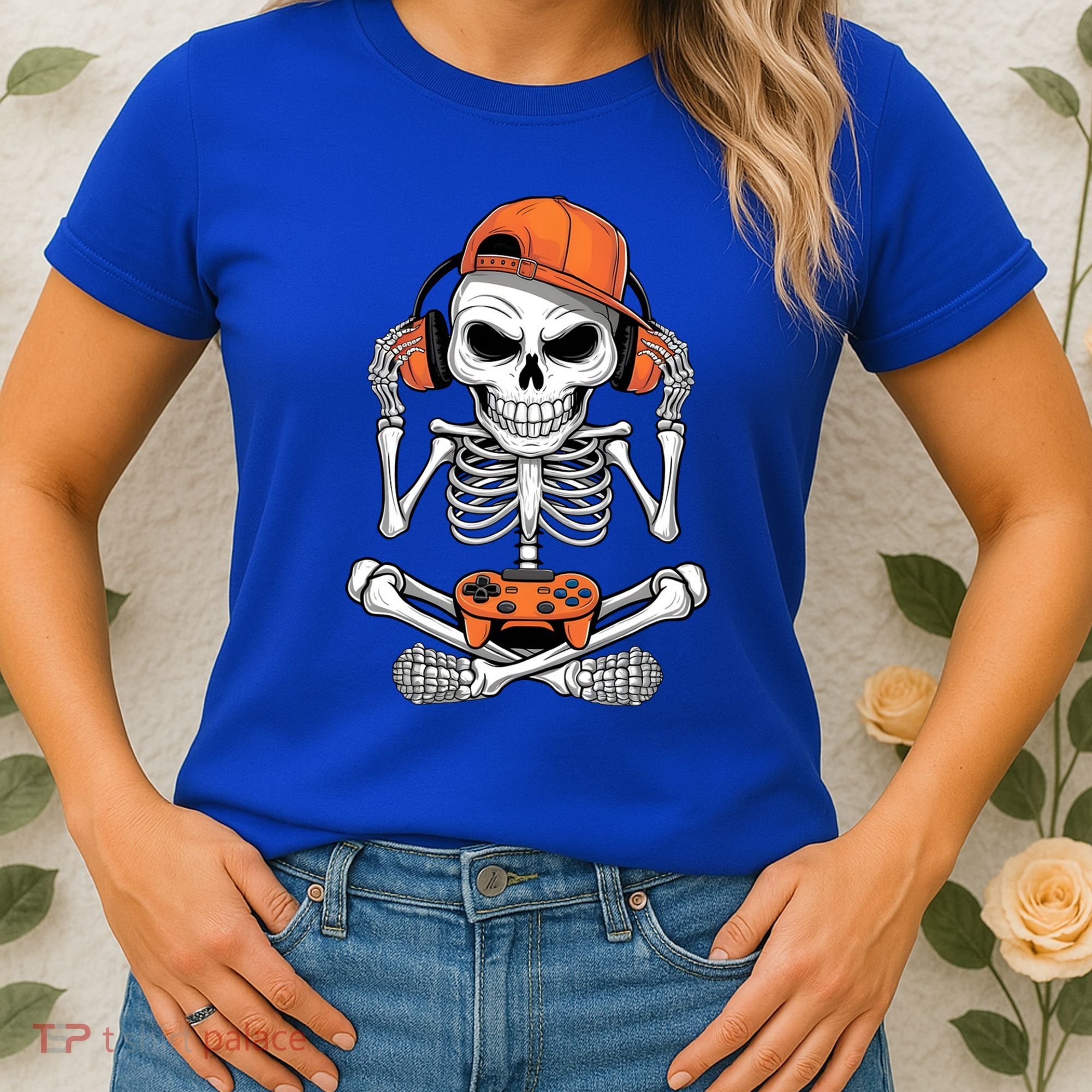 Halloween Skeleton Gamer Video Gaming Women's T-Shirt