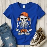 Halloween Skeleton Gamer Video Gaming Women's T-Shirt thumb 3
