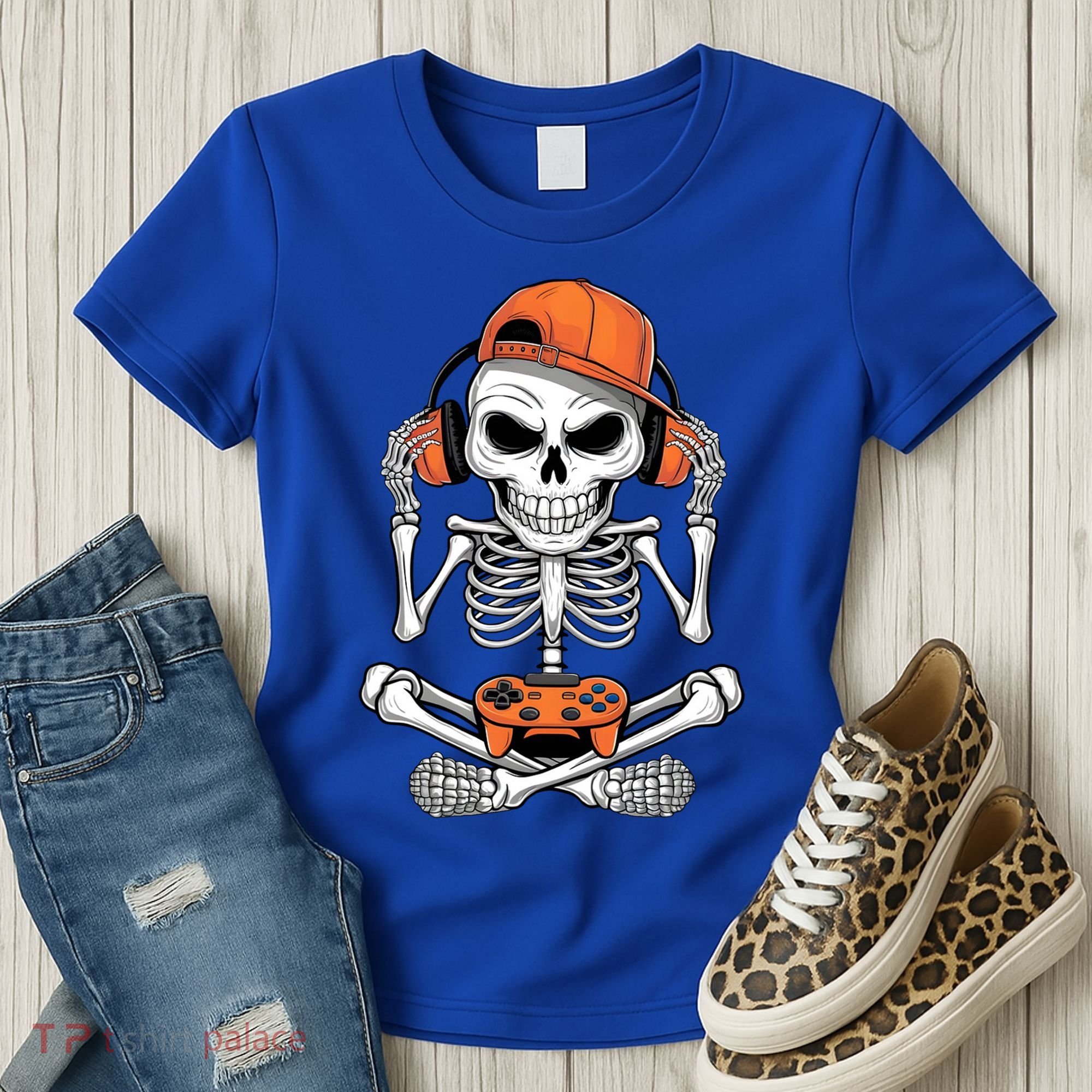 Halloween Skeleton Gamer Video Gaming Women's T-Shirt