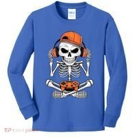 Halloween Skeleton Gamer Video Gaming Kids Long Sleeve Shirt thumb 0