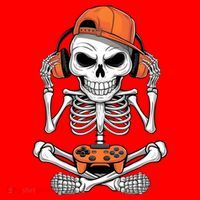 Halloween Skeleton Gamer Video Gaming Santa Hat thumb 1