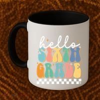 Hello Sixth Grade Groovy 6Th Grade Back School Teacher Gift Coffee Mug thumb 2