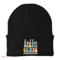 Hello Sixth Grade Groovy 6Th Grade Back School Teacher Gift Beanie thumb 0