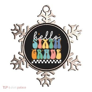 Hello Sixth Grade Groovy 6Th Grade Back School Teacher Gift Ornament