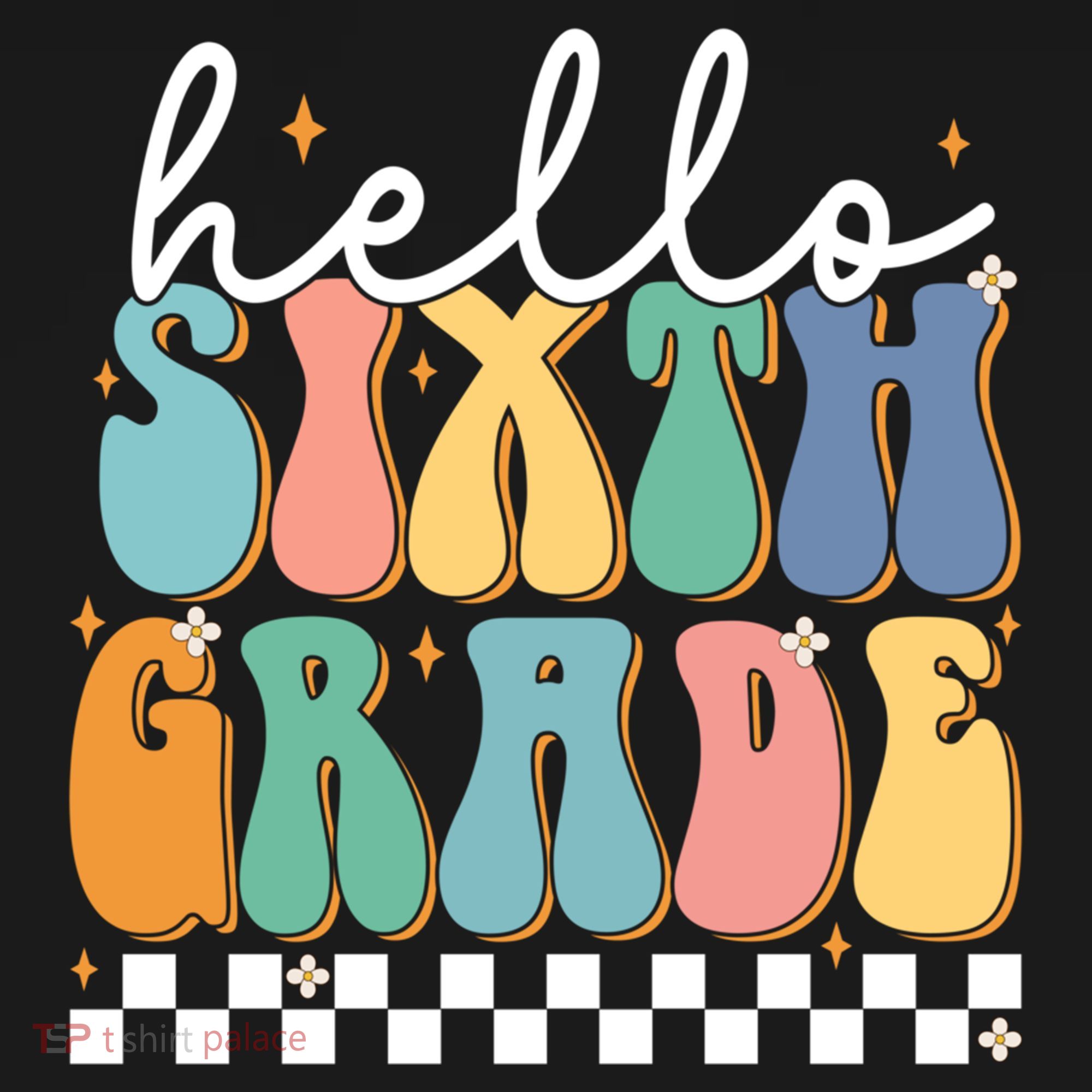 Hello Sixth Grade Groovy 6Th Grade Back School Teacher Gift Ornament