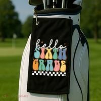 Hello Sixth Grade Groovy 6Th Grade Back School Teacher Gift Golf Towel thumb 2