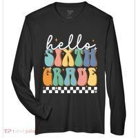 Hello Sixth Grade Groovy 6Th Grade Back School Teacher Gift Zone Performance Long-Sleeve T-Shirt thumb 0