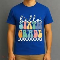 Hello Sixth Grade Groovy 6Th Grade Back School Teacher Gift T-Shirt thumb 3