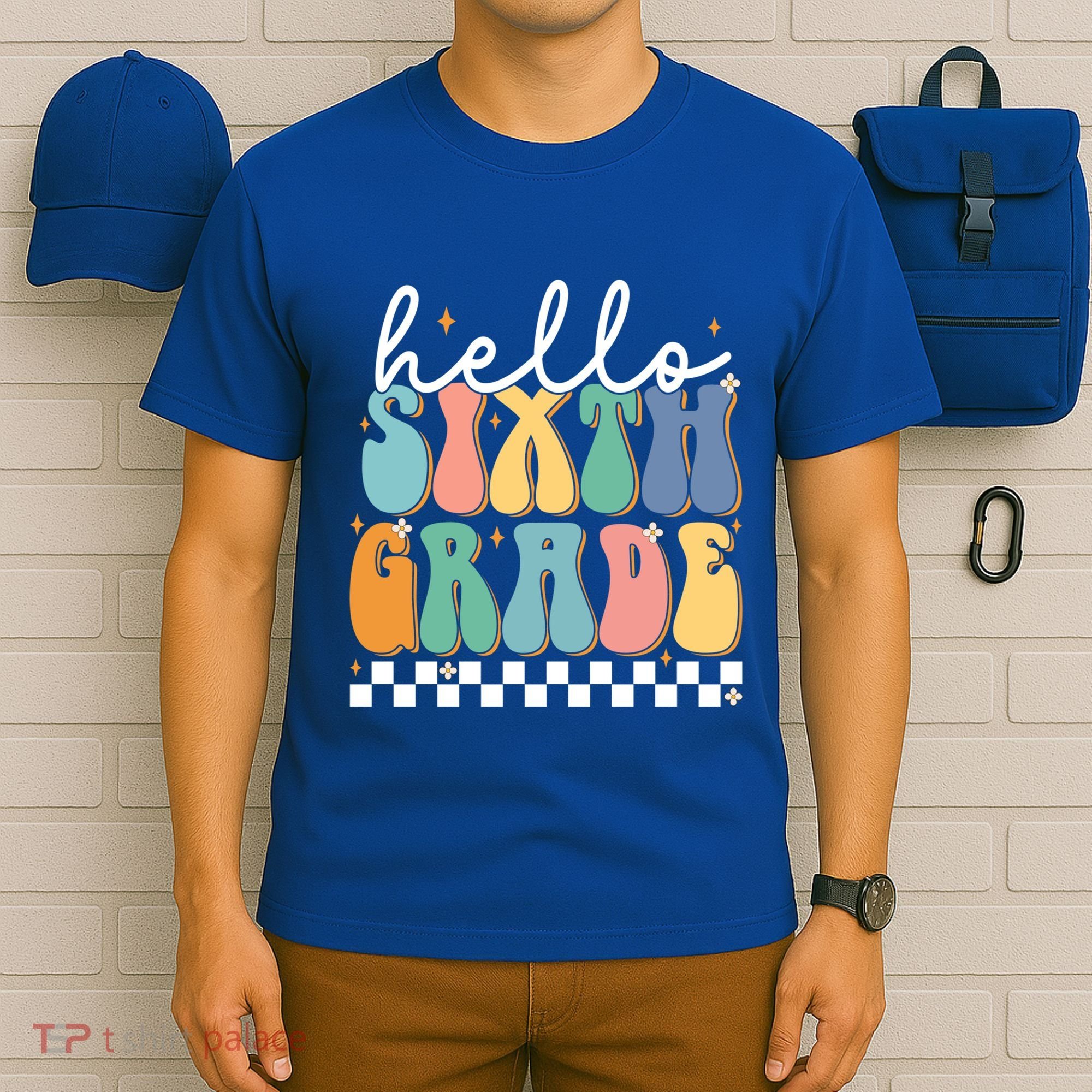 Hello Sixth Grade Groovy 6Th Grade Back School Teacher Gift T-Shirt