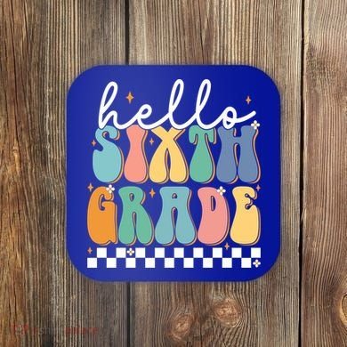 Hello Sixth Grade Groovy 6Th Grade Back School Teacher Gift Coaster