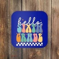 Hello Sixth Grade Groovy 6Th Grade Back School Teacher Gift Coaster thumb 0