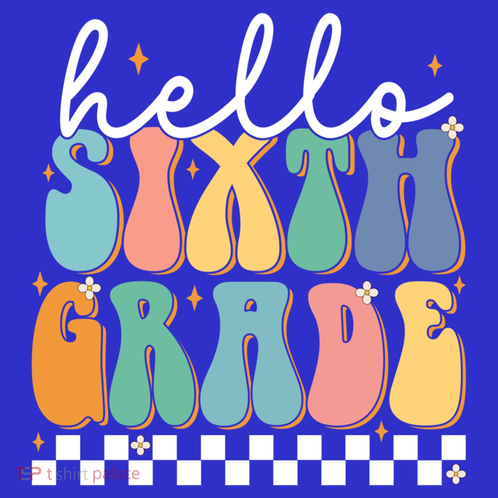 Hello Sixth Grade Groovy 6Th Grade Back School Teacher Gift Women's Tank Top