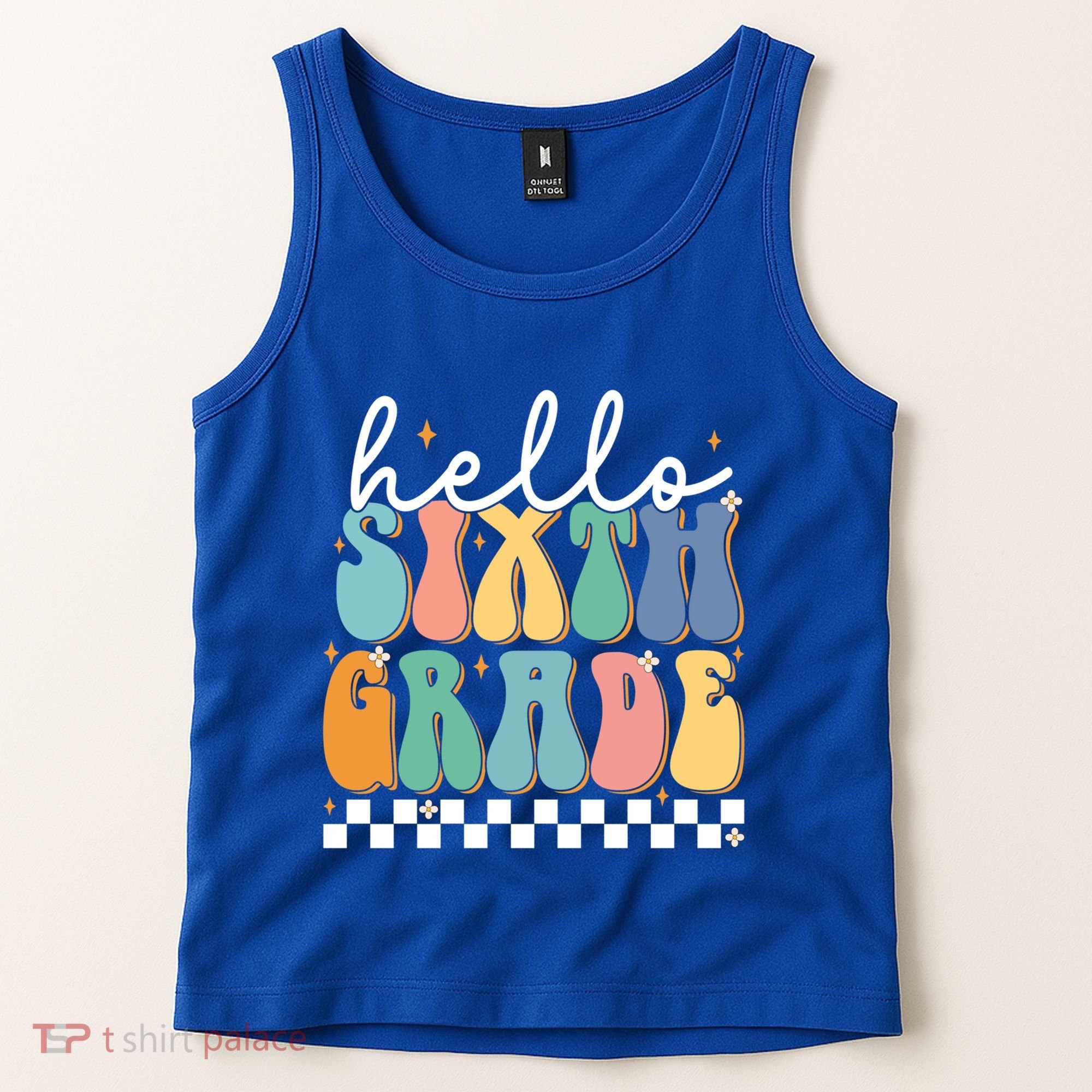 Hello Sixth Grade Groovy 6Th Grade Back School Teacher Gift Tank Top