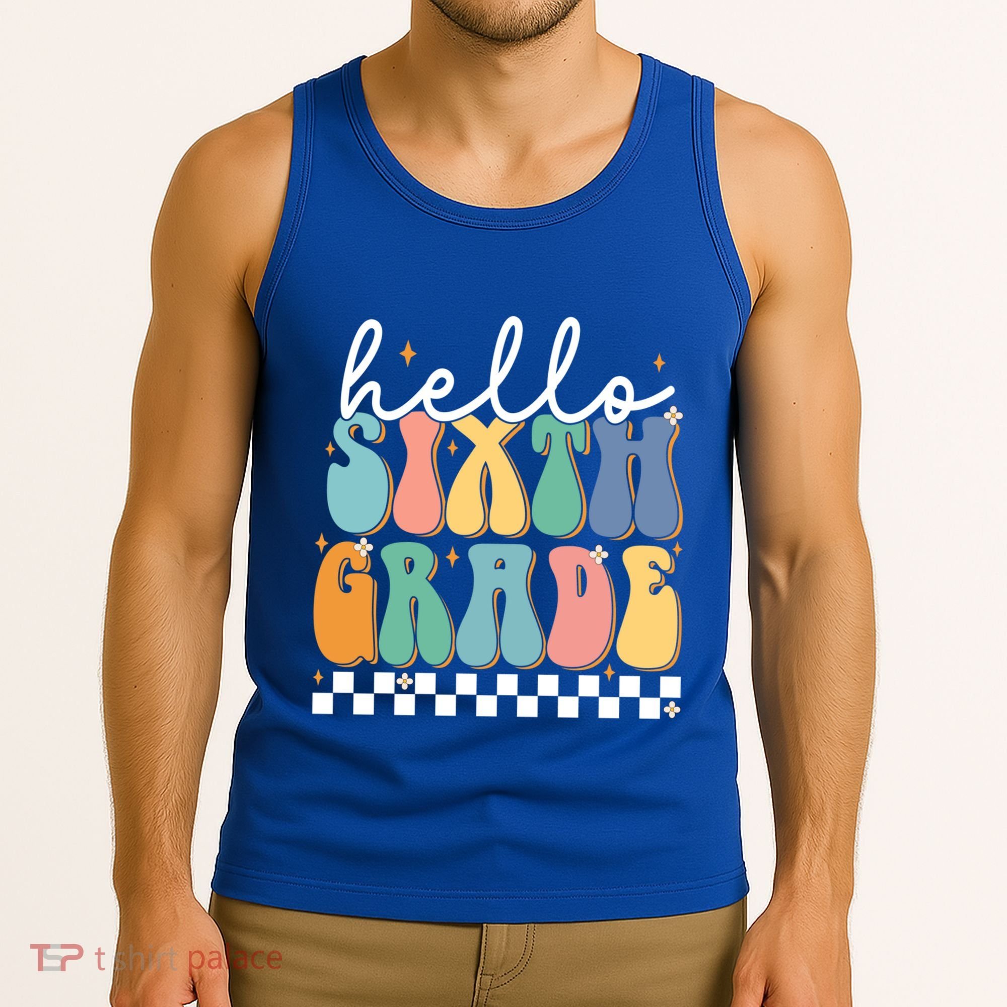 Hello Sixth Grade Groovy 6Th Grade Back School Teacher Gift Tank Top