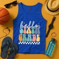 Hello Sixth Grade Groovy 6Th Grade Back School Teacher Gift Tank Top thumb 4