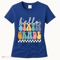 Hello Sixth Grade Groovy 6Th Grade Back School Teacher Gift Women's T-Shirt thumb 0