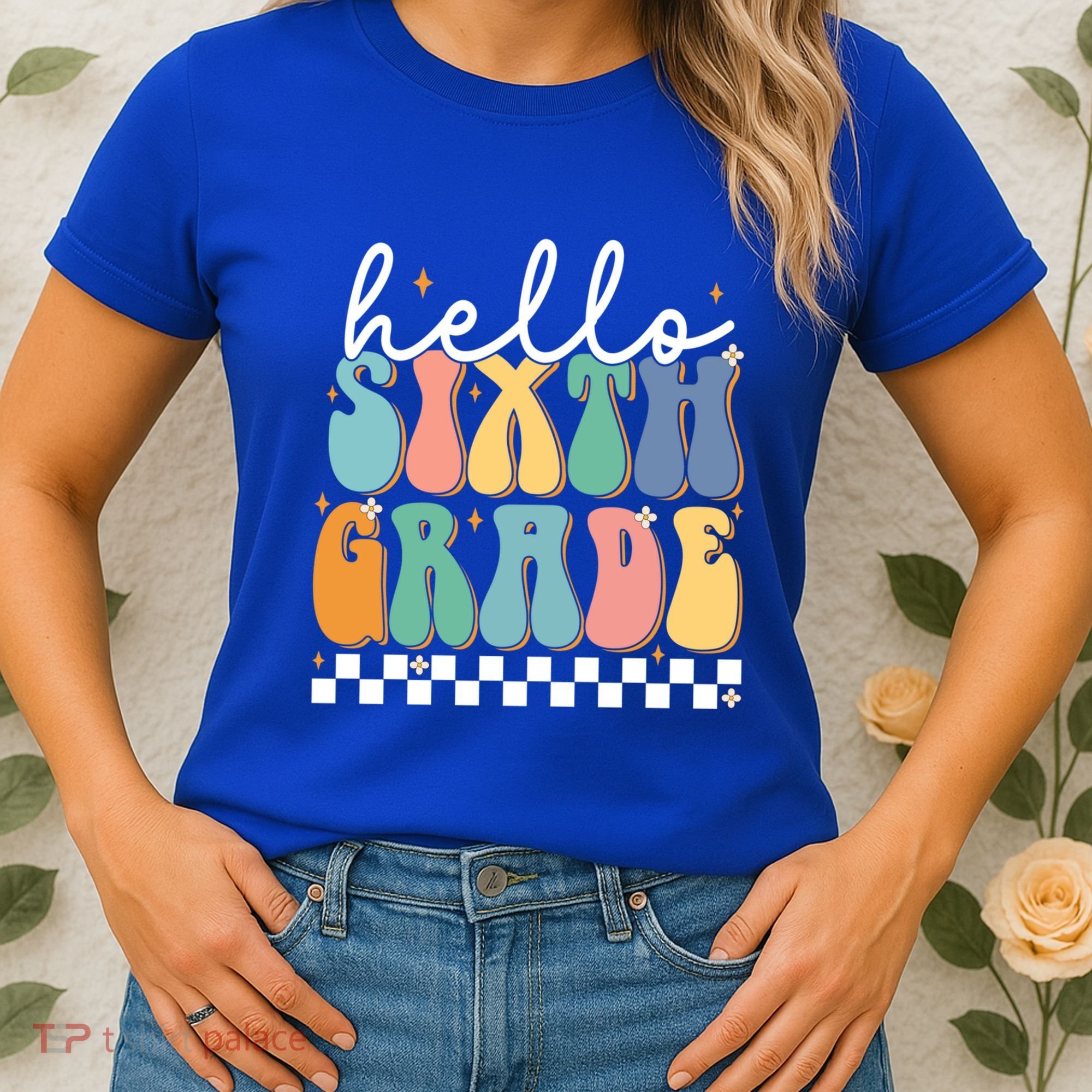 Hello Sixth Grade Groovy 6Th Grade Back School Teacher Gift Women's T-Shirt