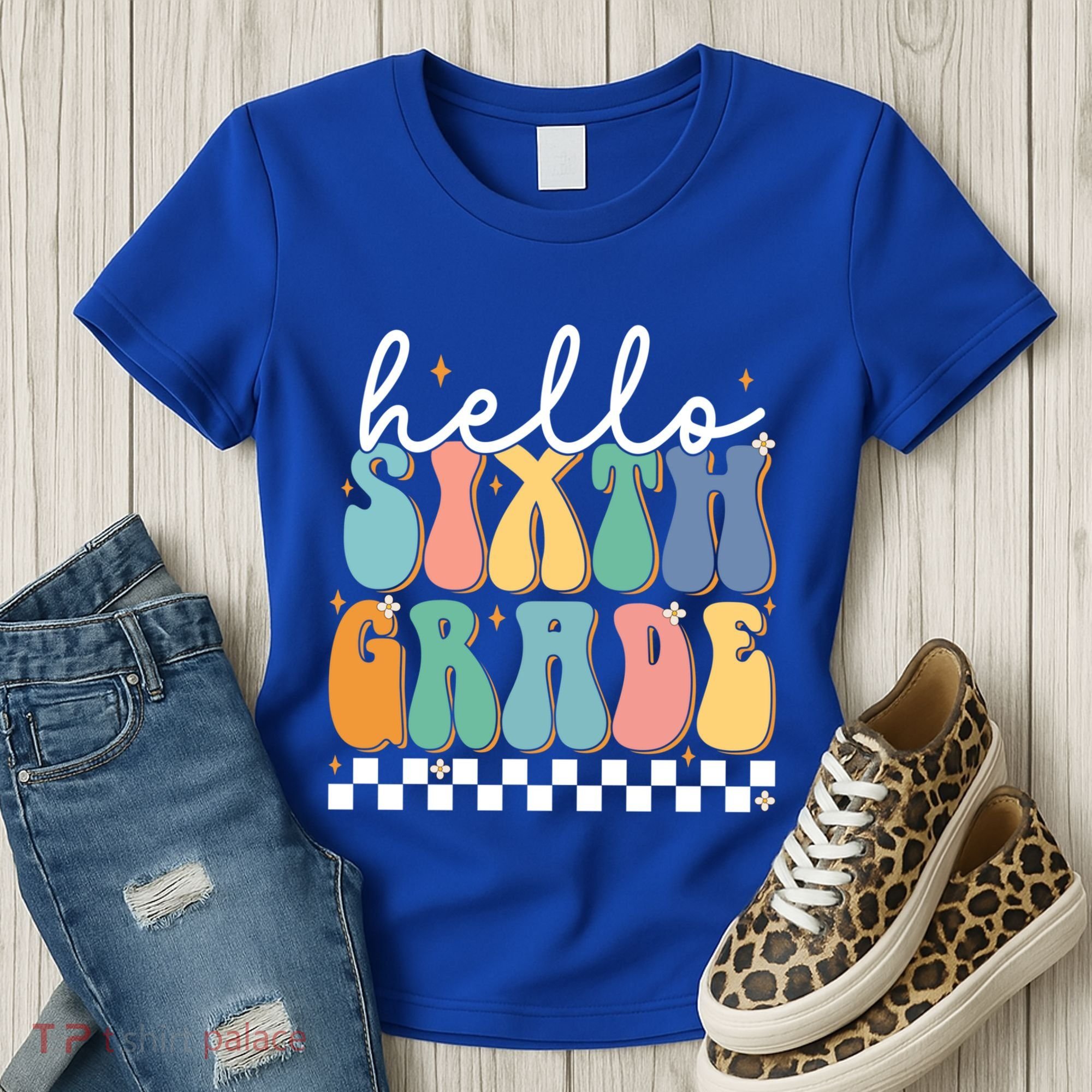 Hello Sixth Grade Groovy 6Th Grade Back School Teacher Gift Women's T-Shirt