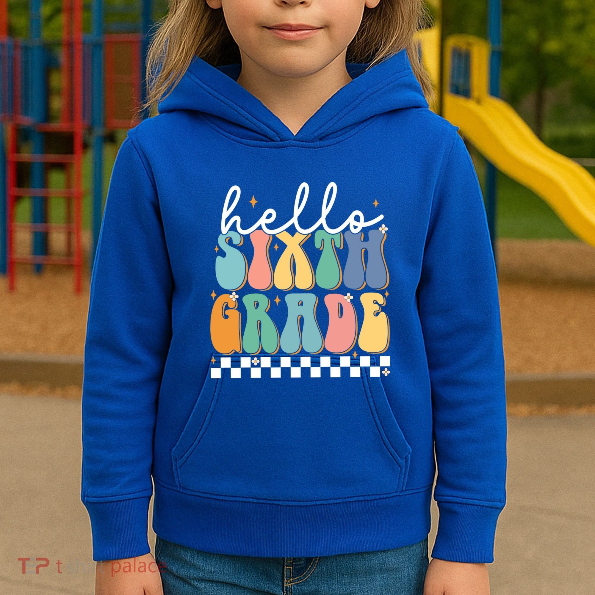 Hello Sixth Grade Groovy 6Th Grade Back School Teacher Gift Kids Hoodie
