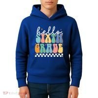 Hello Sixth Grade Groovy 6Th Grade Back School Teacher Gift Kids Hoodie thumb 4