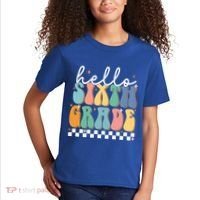 Hello Sixth Grade Groovy 6Th Grade Back School Teacher Gift Kids T-Shirt thumb 2