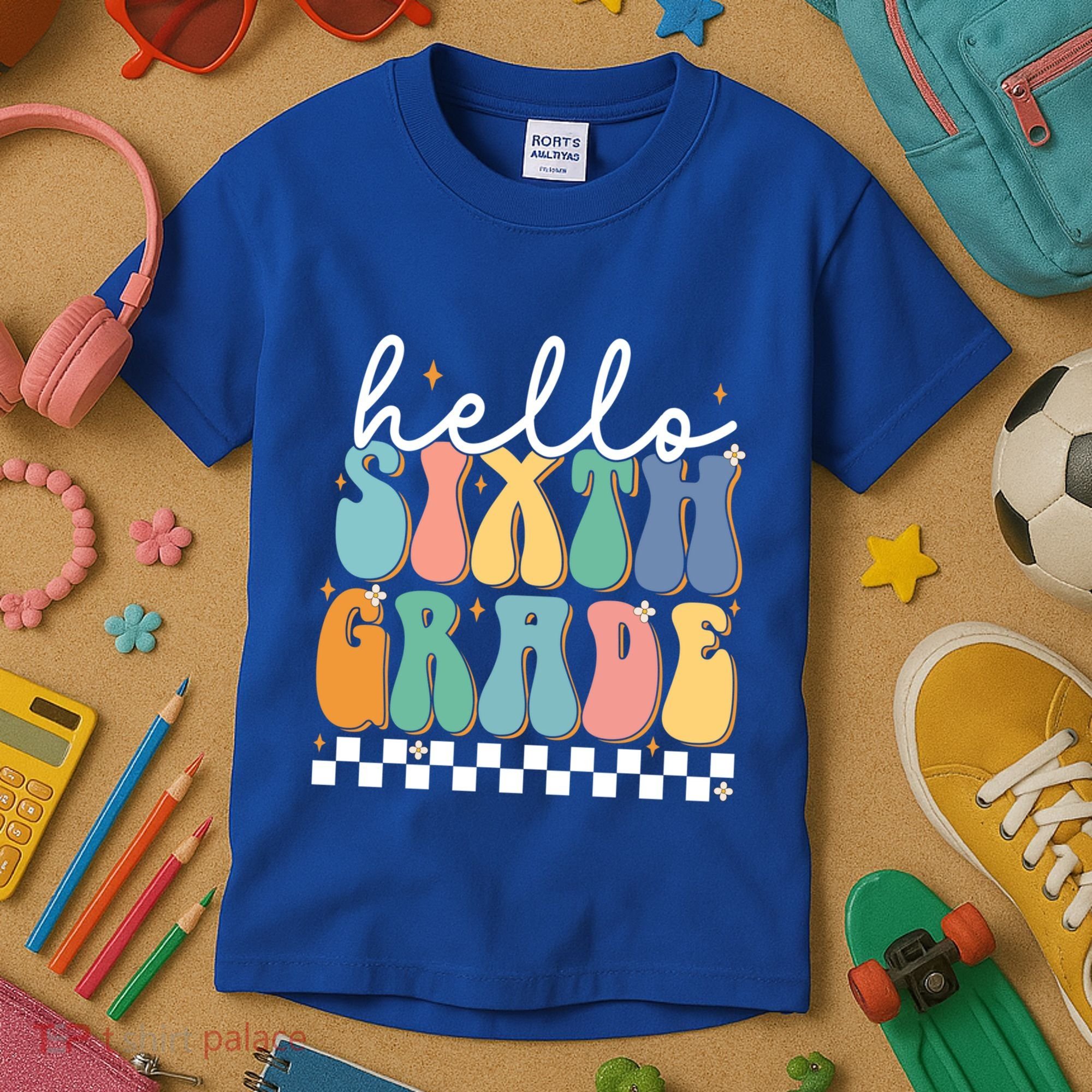 Hello Sixth Grade Groovy 6Th Grade Back School Teacher Gift Kids T-Shirt