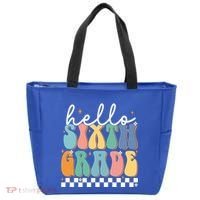 Hello Sixth Grade Groovy 6Th Grade Back School Teacher Gift Tote Bag thumb 0