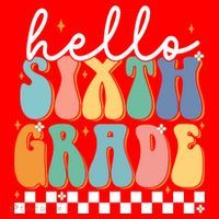 Hello Sixth Grade Groovy 6Th Grade Back School Teacher Gift Santa Hat thumb 1