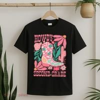 Howdy Second Grade Western 2nd Grade Teacher Cowboy Cowgirl T-Shirt thumb 2