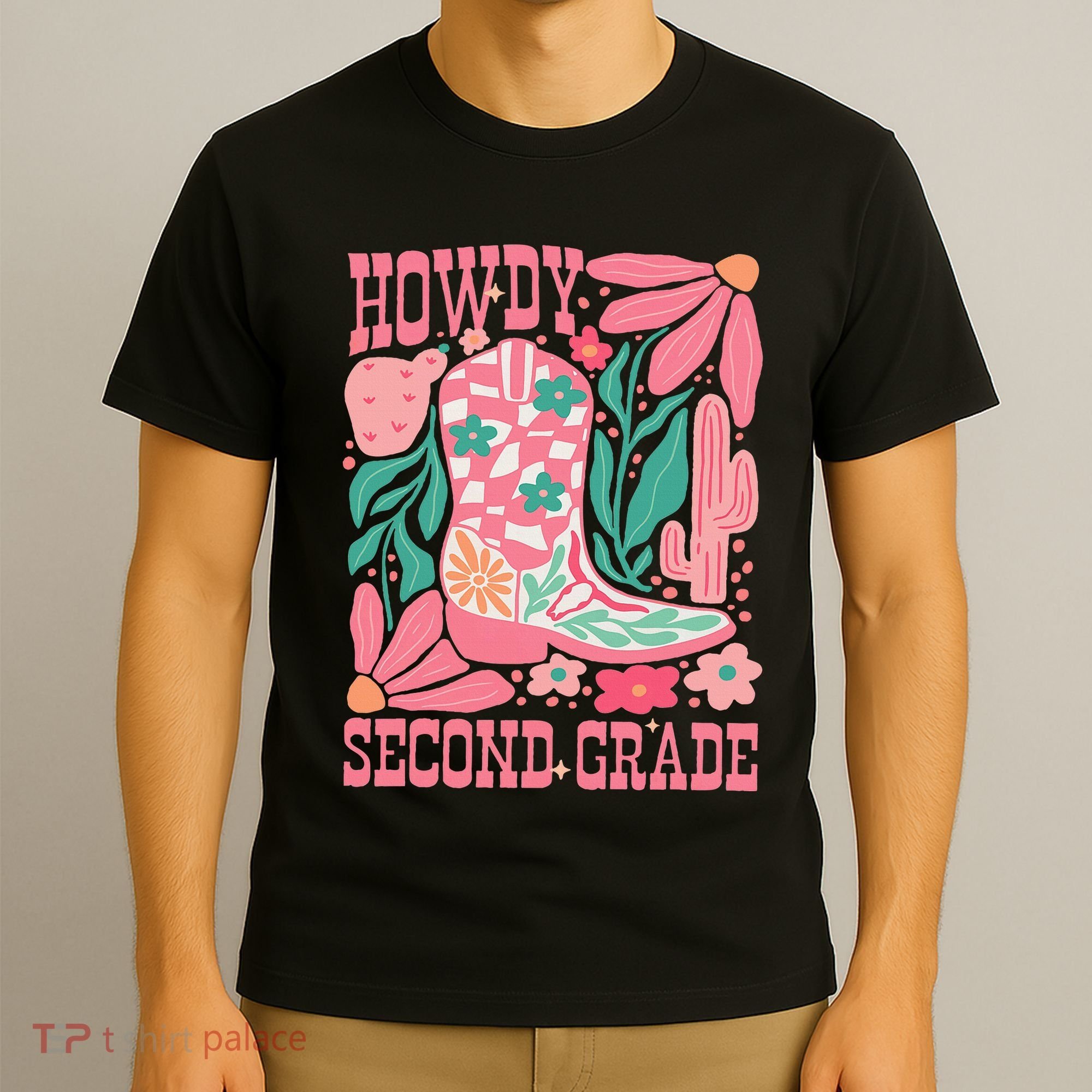 Howdy Second Grade Western 2nd Grade Teacher Cowboy Cowgirl T-Shirt