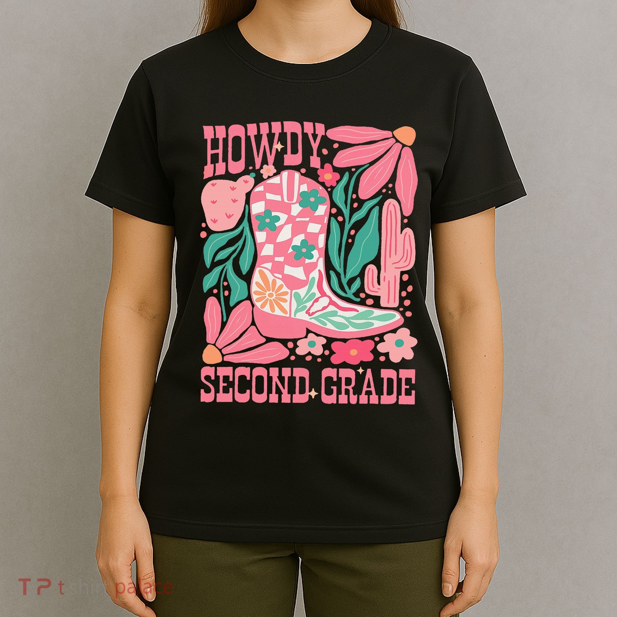 Howdy Second Grade Western 2nd Grade Teacher Cowboy Cowgirl T-Shirt