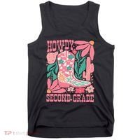Howdy Second Grade Western 2nd Grade Teacher Cowboy Cowgirl Tank Top thumb 0