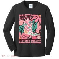 Howdy Second Grade Western 2nd Grade Teacher Cowboy Cowgirl Kids Long Sleeve Shirt thumb 0
