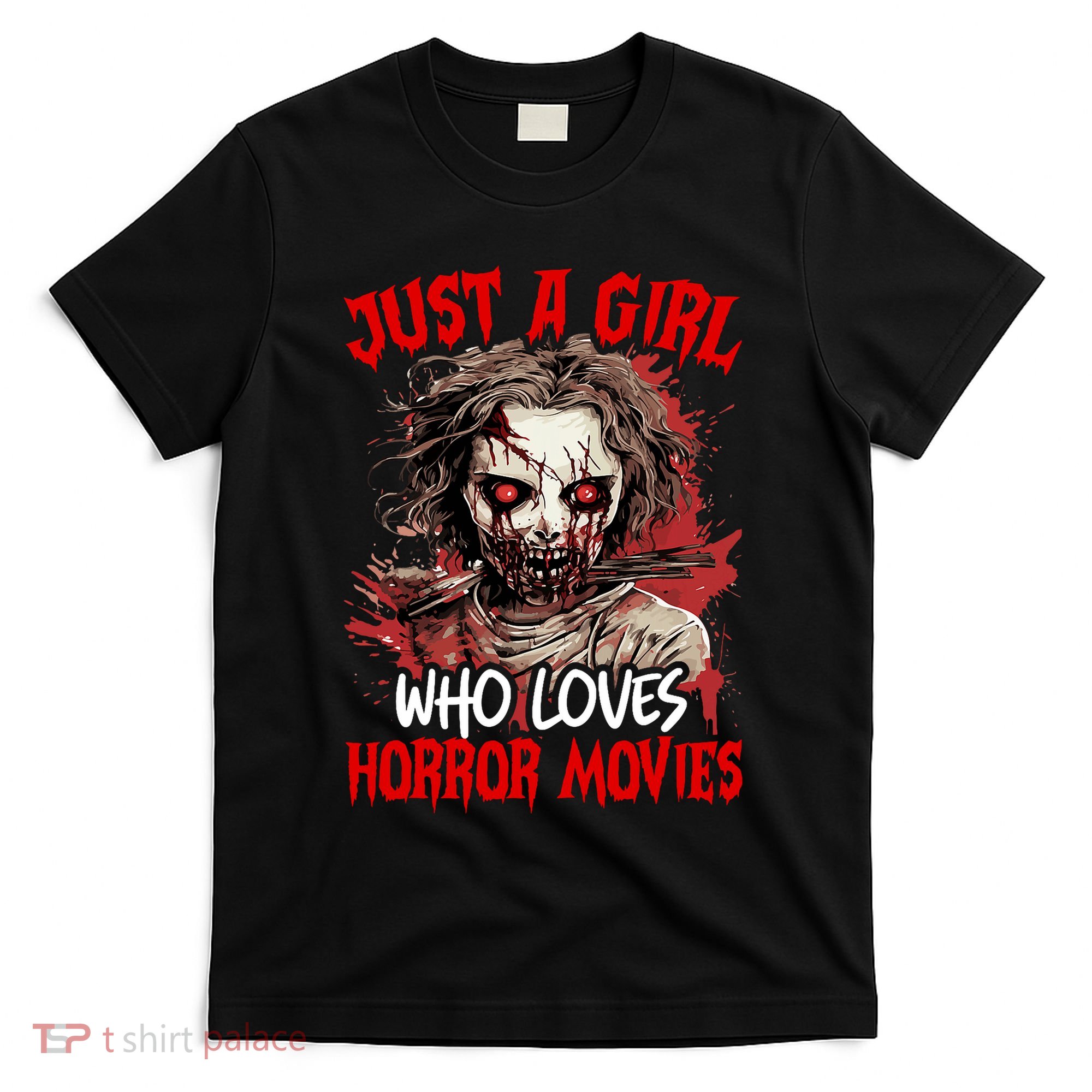 Halloween Scary Ghost Just A Girl Who Loves Horror Movie T-Shirt