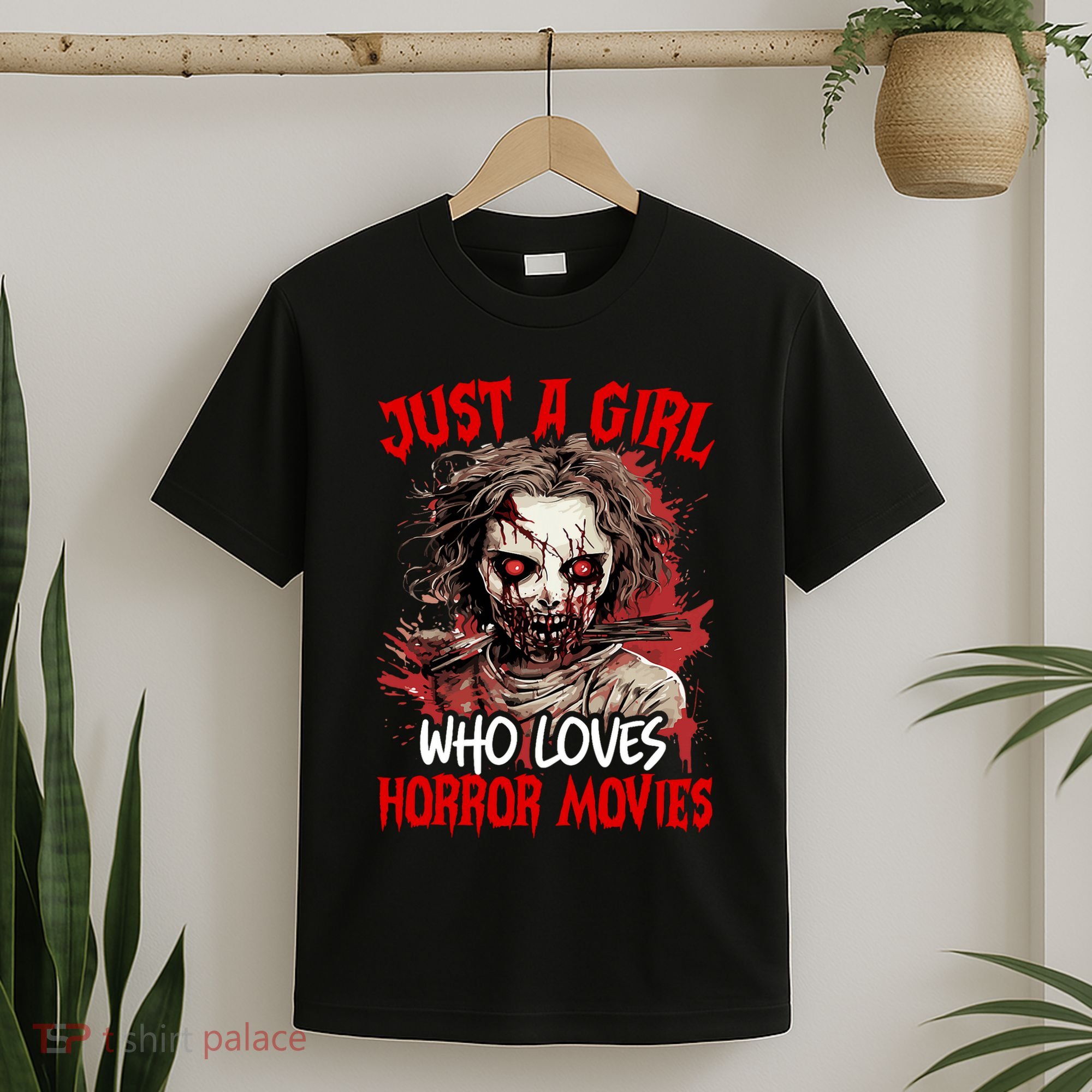Halloween Scary Ghost Just A Girl Who Loves Horror Movie T-Shirt