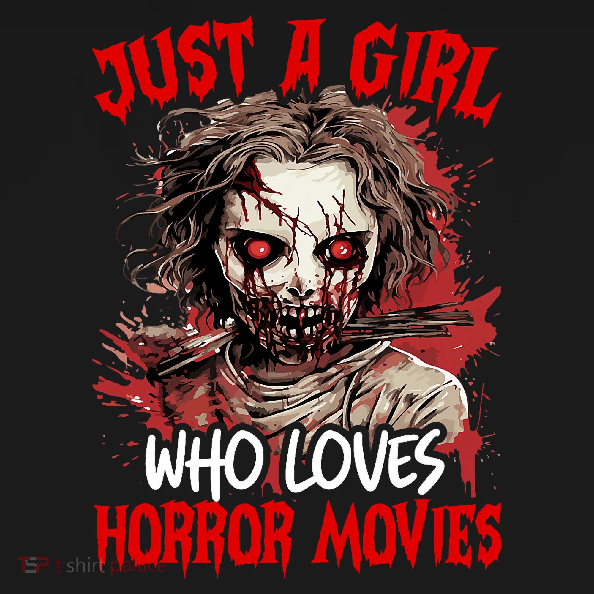 Halloween Scary Ghost Just A Girl Who Loves Horror Movie Bucket Hat