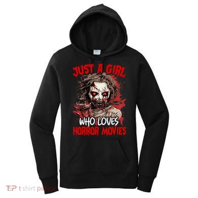 Halloween Scary Ghost Just A Girl Who Loves Horror Movie Women's Hoodie