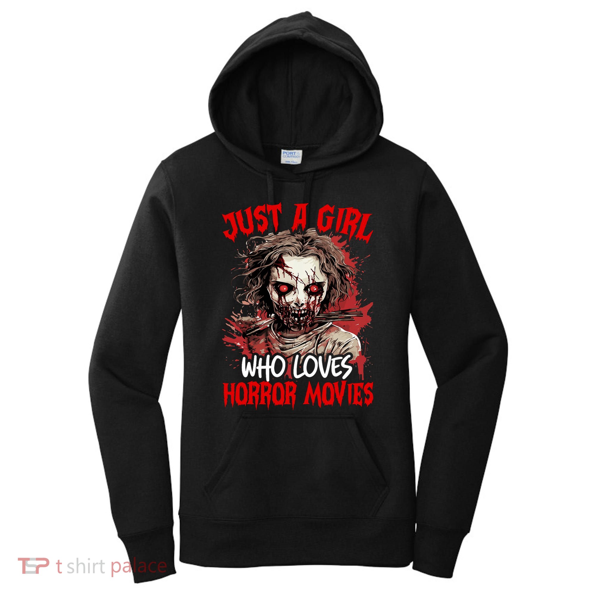 Halloween Scary Ghost Just A Girl Who Loves Horror Movie Women's Hoodie