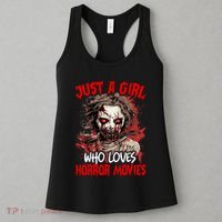 Halloween Scary Ghost Just A Girl Who Loves Horror Movie Women's Tank Top thumb 3