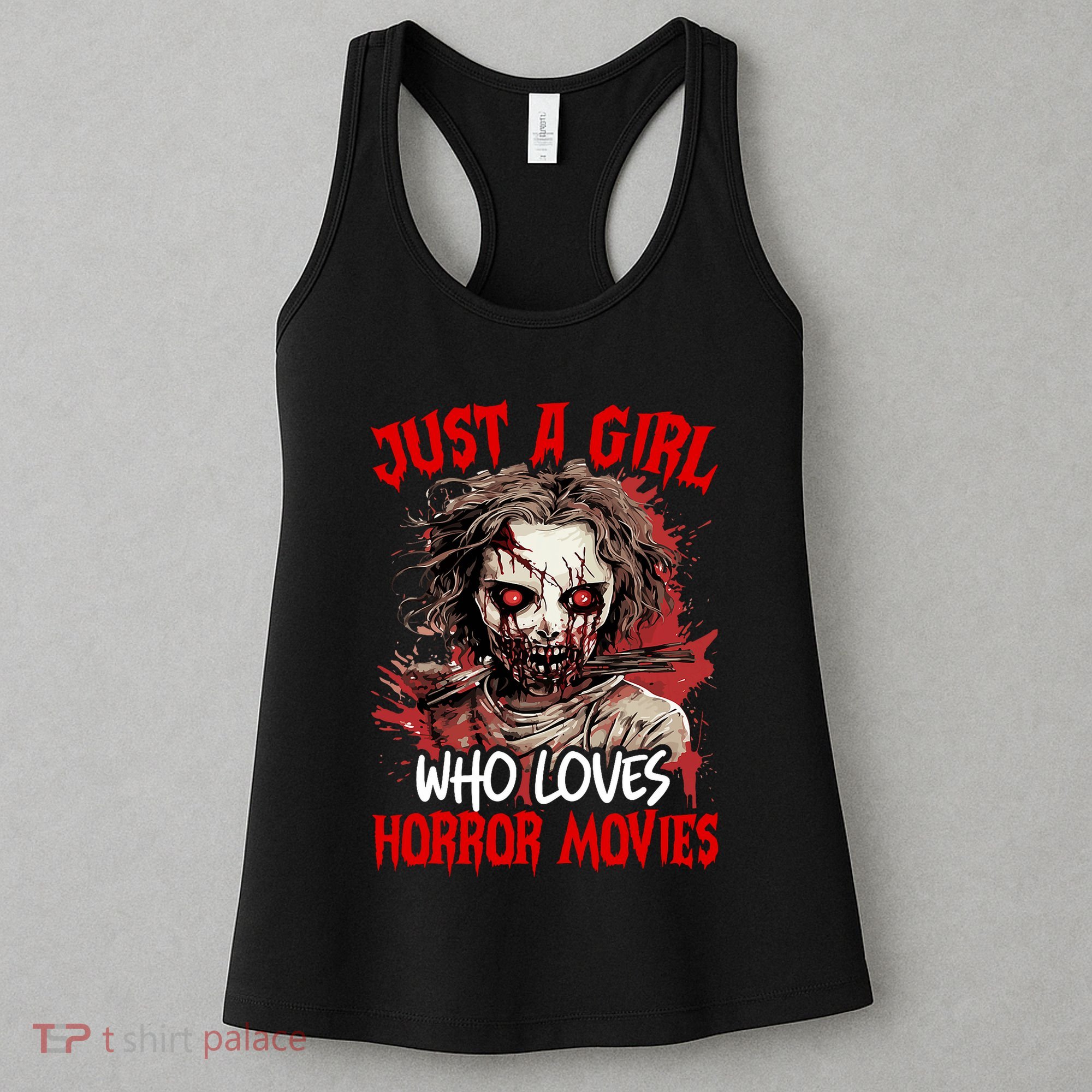 Halloween Scary Ghost Just A Girl Who Loves Horror Movie Women's Tank Top