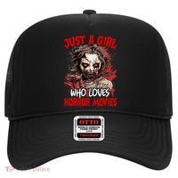 Halloween Scary Ghost Just A Girl Who Loves Horror Movie Hat thumb 0