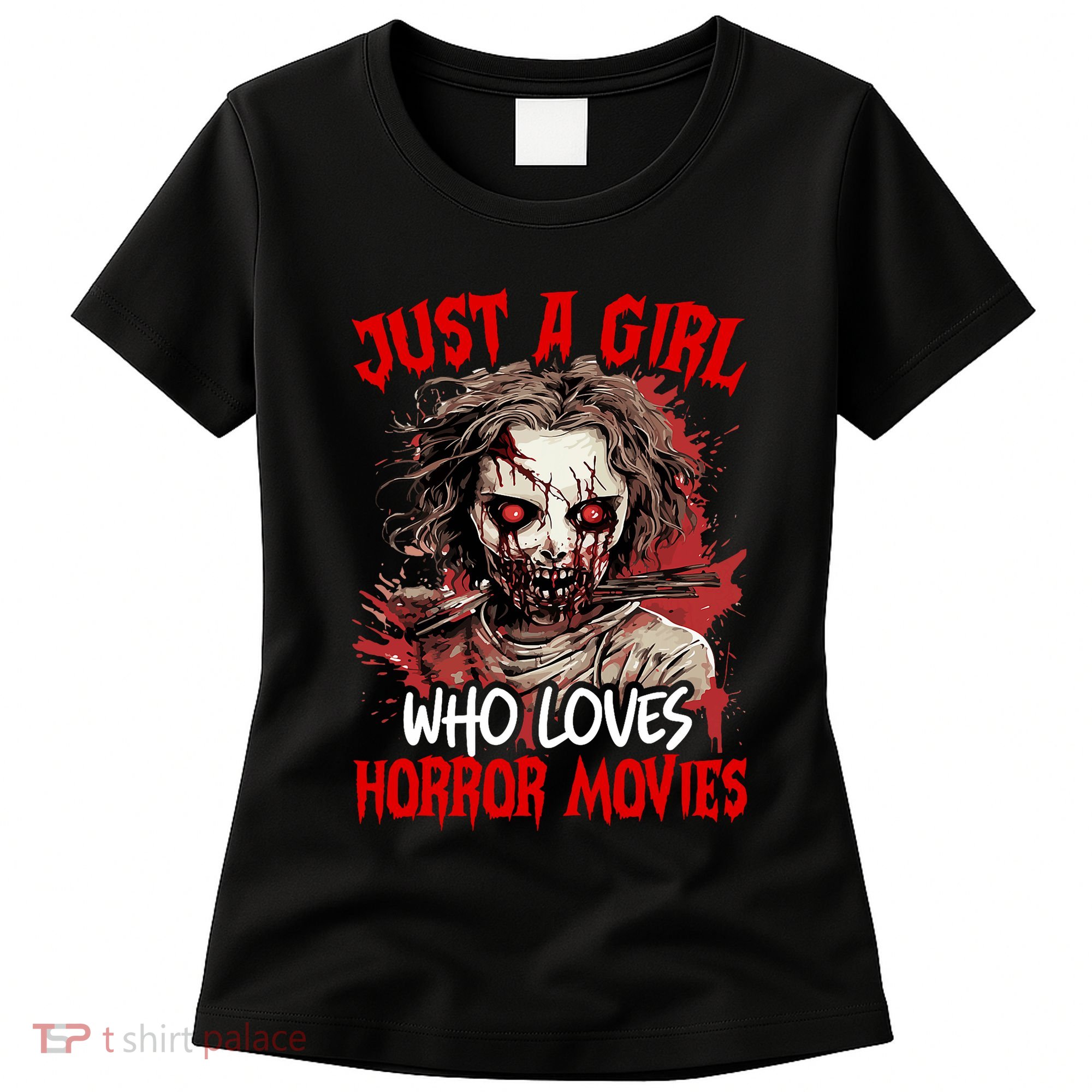 Halloween Scary Ghost Just A Girl Who Loves Horror Movie Women's T-Shirt