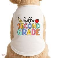 Hello Second Grade Team 2nd Grade Back To School Teacher Doggie Tank thumb 0