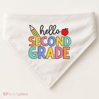Hello Second Grade Team 2nd Grade Back To School Teacher USA-Made Doggie Bandana thumb 0