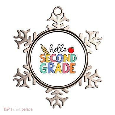 Hello Second Grade Team 2nd Grade Back To School Teacher Ornament