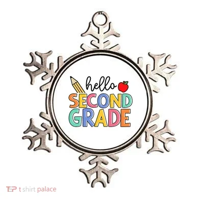 Hello Second Grade Team 2nd Grade Back To School Teacher Ornament